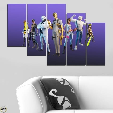 Декоративно пано за стена от 5 части за геймъри - Fortnite Team Ghost - HD-5023 - снимка 4