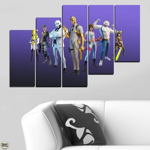 Декоративно пано за стена от 5 части за геймъри - Fortnite Team Ghost - HD-5023 - снимка 5