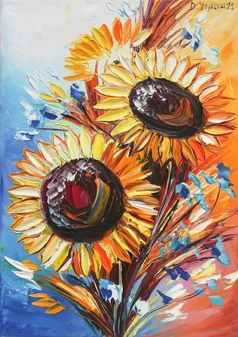 Картина слънчогледи с маслени бои, Картини със слънчогледи – от Даниела Стойкова - снимка 9