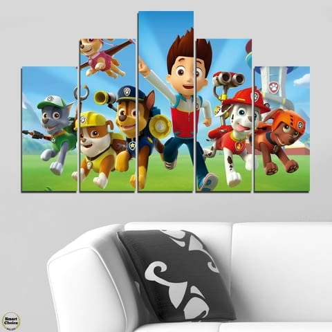 Декоративно пано - картина за стена от 5 части - Пес патрул - PAW Patrol 2. HD-5041 - снимка 2