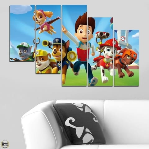 Декоративно пано - картина за стена от 5 части - Пес патрул - PAW Patrol 2. HD-5041 - снимка 4