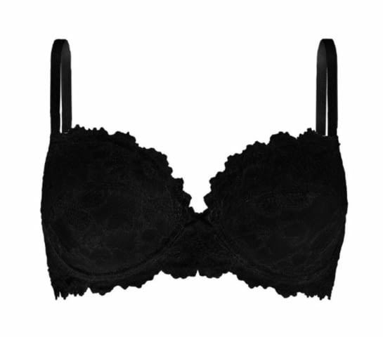 Cotonella 80B-75C, 85B-80C, 90B-85C черен, бял сутиен мека чашка с банели сутиени Котонела - снимка 2