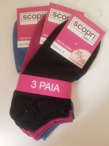 Scopri 35-38, 39-42 черни, бели, сини, зелени, розови, бежови, шампанско италиански къси памучни чорапи - снимка 3