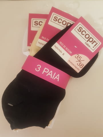 Scopri 35-38, 39-42 черни, бели, сини, зелени, розови, бежови, шампанско италиански къси памучни чорапи - снимка 4