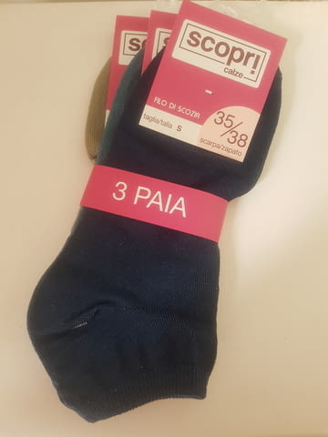 Scopri 35-38, 39-42 черни, бели, сини, зелени, розови, бежови, шампанско италиански къси памучни чорапи - снимка 5