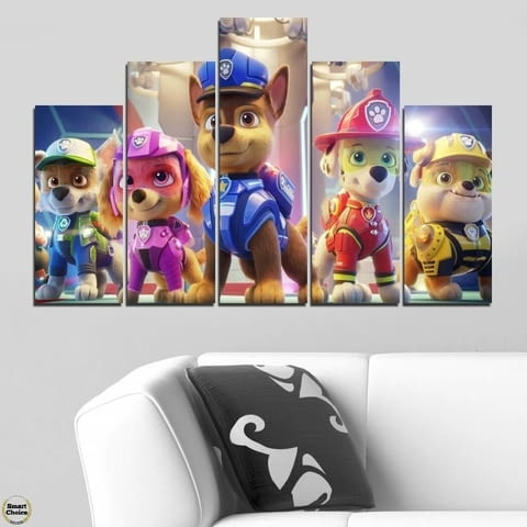 Декоративно пано - картина за стена от 5 части - Пес патрул - PAW Patrol 4. HD-5043 - снимка 2