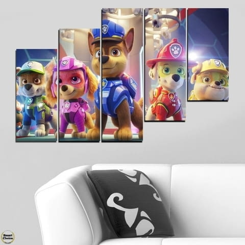 Декоративно пано - картина за стена от 5 части - Пес патрул - PAW Patrol 4. HD-5043 - снимка 5