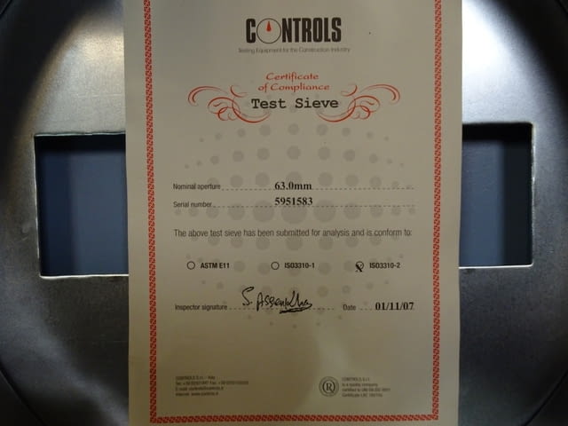 Лабораторно сито CONTROLS Test Sieve model 15, град Пловдив | Промишлено Оборудване - снимка 3