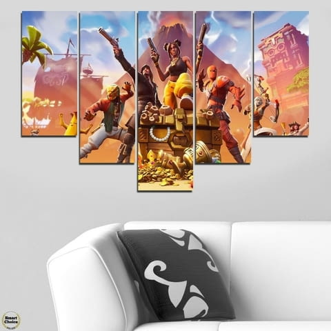 Декоративно пано за стена от 5 части за геймъри - Fortnite Heroes - HD-5024 - снимка 3