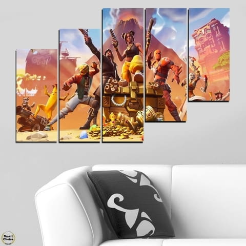 Декоративно пано за стена от 5 части за геймъри - Fortnite Heroes - HD-5024 - снимка 5