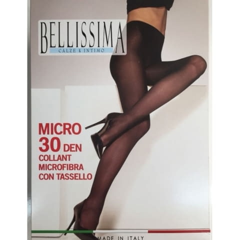 Bellissima 30DEN черни, бежови италиански полуплътни микрофибърни чорапогащници 40-95кг Белисима - снимка 1
