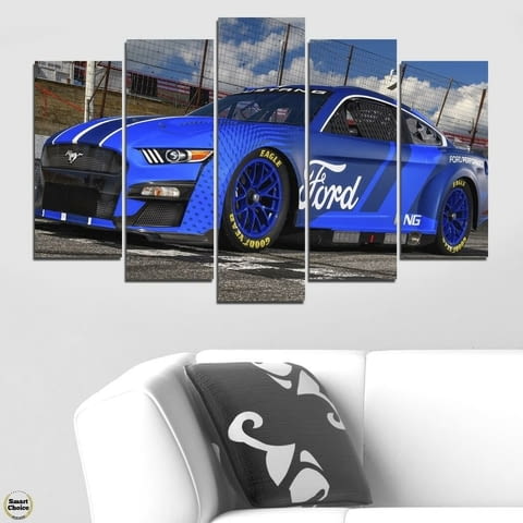 Декоративно пано - картина за стена от 5 части - Ford Mustang NASCAR - HD-5027 - снимка 1