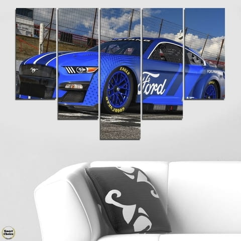 Декоративно пано - картина за стена от 5 части - Ford Mustang NASCAR - HD-5027 - снимка 3