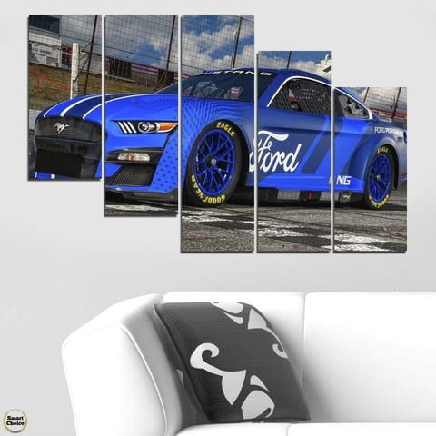 Декоративно пано - картина за стена от 5 части - Ford Mustang NASCAR - HD-5027 - снимка 4