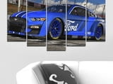 Декоративно пано - картина за стена от 5 части - Ford Mustang NASCAR - HD-5027