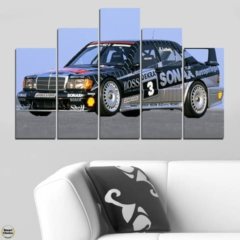 Декоративно пано за стена от 5 части - Mercedes-Benz 190 E 16v Evo II DTM от 1991 - HD-5011-SC - снимка 2