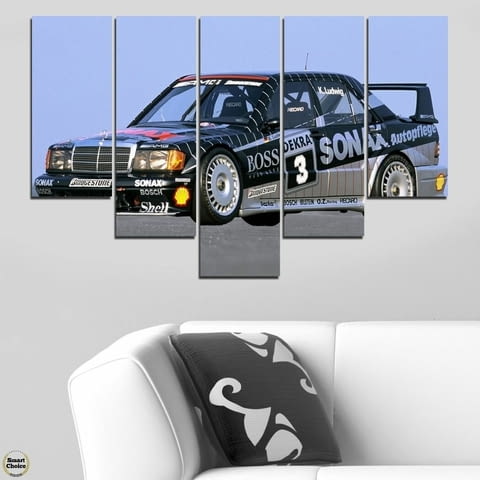 Декоративно пано за стена от 5 части - Mercedes-Benz 190 E 16v Evo II DTM от 1991 - HD-5011-SC - снимка 3