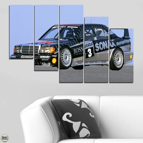 Декоративно пано за стена от 5 части - Mercedes-Benz 190 E 16v Evo II DTM от 1991 - HD-5011-SC - снимка 4