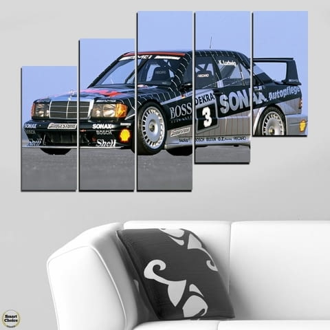 Декоративно пано за стена от 5 части - Mercedes-Benz 190 E 16v Evo II DTM от 1991 - HD-5011-SC - снимка 5