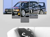 Декоративно пано за стена от 5 части - Mercedes-Benz 190 E 16v Evo II DTM от 1991 - HD-5011-SC
