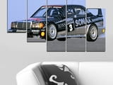 Декоративно пано за стена от 5 части - Mercedes-Benz 190 E 16v Evo II DTM от 1991 - HD-5011-SC