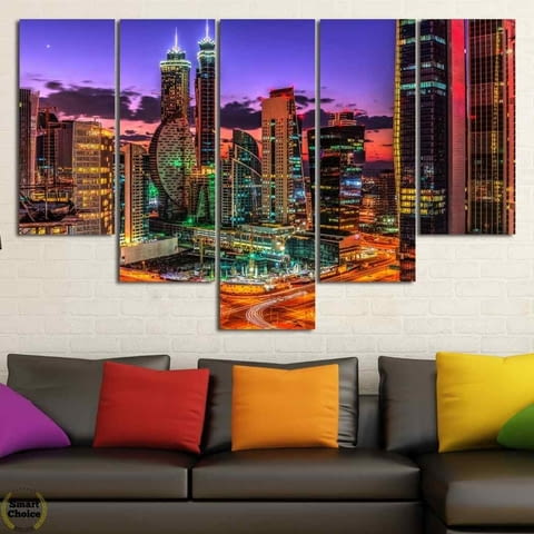 Декоративно пано за стена от 5 части - "Дубай - Бизнес център" - HD-978 - снимка 3