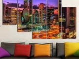 Декоративно пано за стена от 5 части - "Дубай - Бизнес център" - HD-978