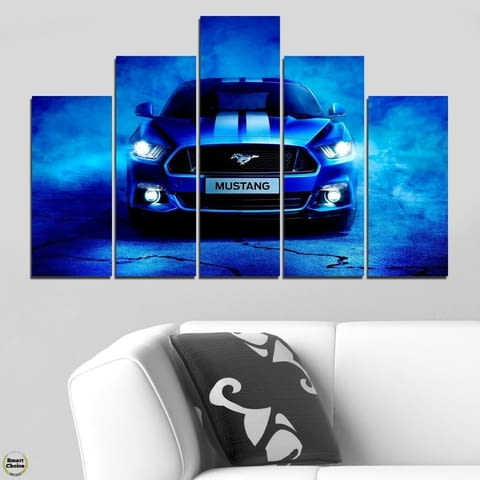 Декоративно пано - картина за стена от 5 части - Ford Mustang - face. HD-5074 - снимка 2