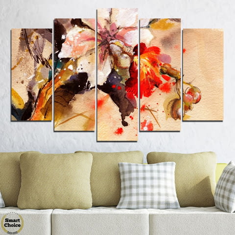 Декоративно пано за стена с рисувана Китайска роза - HD-600, град София | Картини - снимка 1