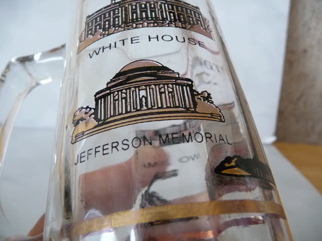 Стъклена халба за бира Вашингтон Белия дом Капитолия мемориал - снимка 6