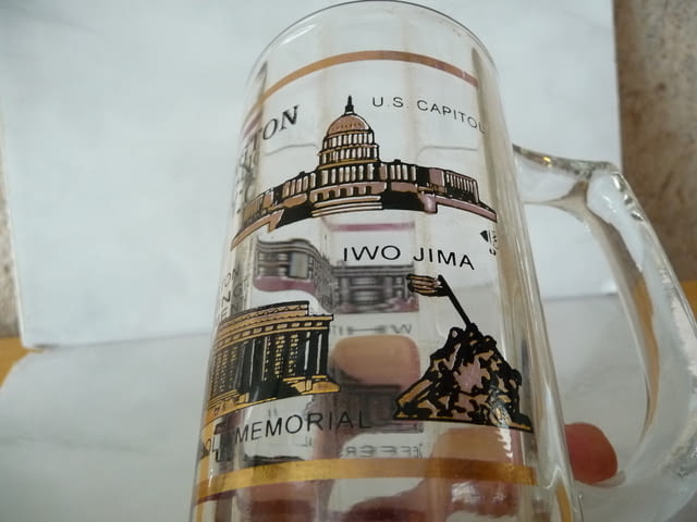 Стъклена халба за бира Вашингтон Белия дом Капитолия мемориал - снимка 8