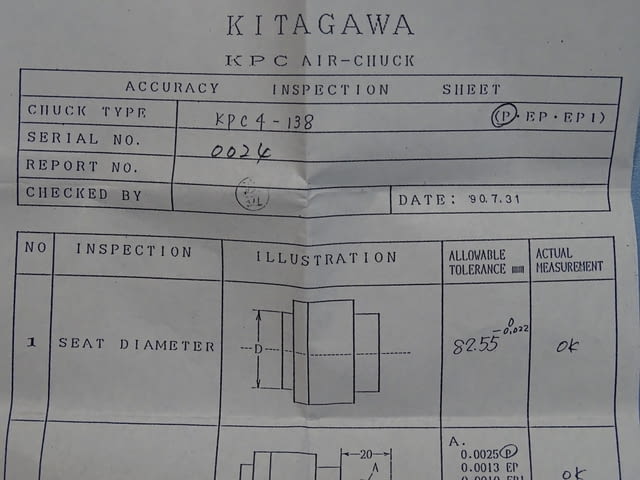Патронник клинозатегателен KITAGAVA KPC4-138 Fine Precision Air Chuck - снимка 10
