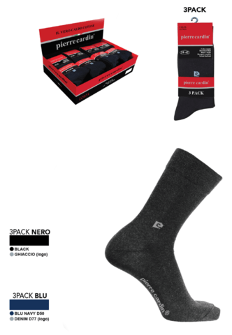 Pierre Cardin 39-42, 43-46 черни, сини, сиви памучни мъжки чорапи над глезени памучен чорап Пиер Карден - снимка 3