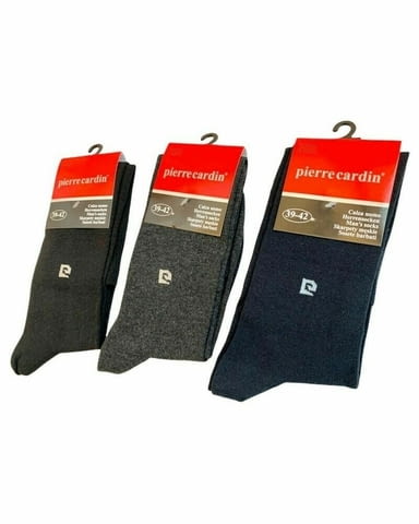 Pierre Cardin 39-42, 43-46 черни, сини, сиви памучни мъжки чорапи над глезени памучен чорап Пиер Карден - снимка 4