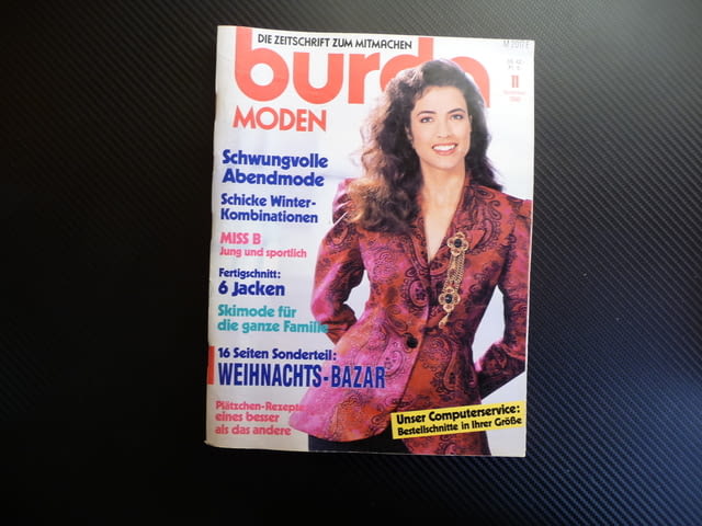 Burda 11/1988 списание кройки модели мода дрехи рокли дамски сако - снимка 1