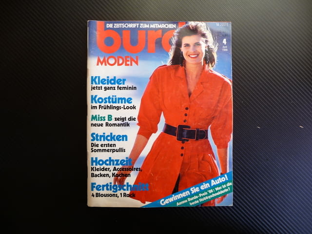 Burda 4/1988 списание кройки модели мода дрехи рокли дамски, град Радомир - снимка 1