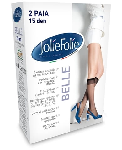 Jolie Folie 5 цвята 15den италиански тънки копринени чорапи до коляно УНИКА прозрачни 3/4ти чорапи - снимка 1