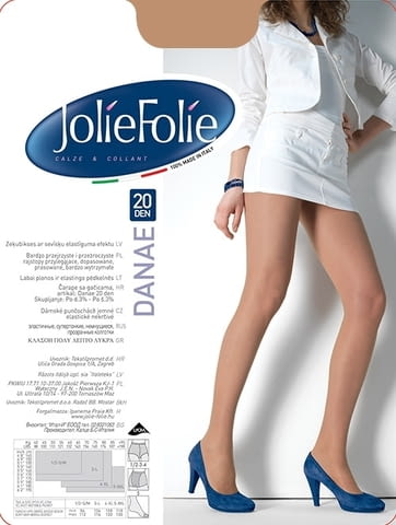 Jolie Folie 20DEN 10 цвята италиански прозрачен чорапогащник Жоли Фоли 40-85кг летни чорапогащи - снимка 1