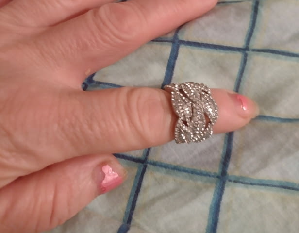 Искрящ пръстен стил Винтидж Сребро, Дамски, Диaмaнт - град Монтана | Пръстени - снимка 3