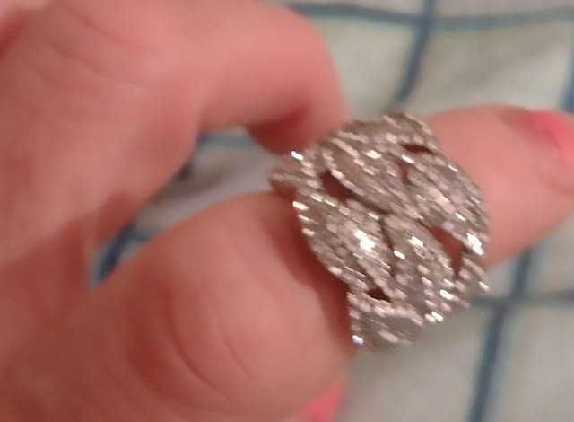 Искрящ пръстен стил Винтидж Сребро, Дамски, Диaмaнт - град Монтана | Пръстени - снимка 4