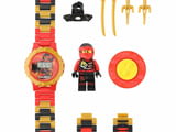 Детски часовник с играчка фигурка тип Лего Нинджаго нинджа червена
