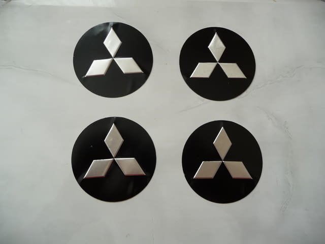 4 емблеми Митсубиши Mitsubishi метални алуминиеви джанти лети волан - снимка 1