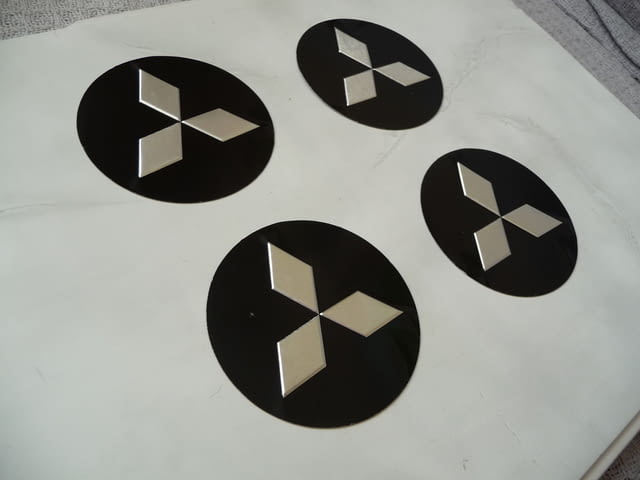 4 емблеми Митсубиши Mitsubishi метални алуминиеви джанти лети волан - снимка 2