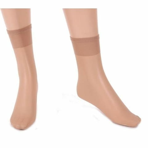 2 чифта Bellissima 10DEN бежови италиански гладки къси чорапи над глезени прозрачни чорапи Белисима - снимка 2