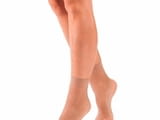 2 чифта Bellissima 10DEN бежови италиански гладки къси чорапи над глезени прозрачни чорапи Белисима
