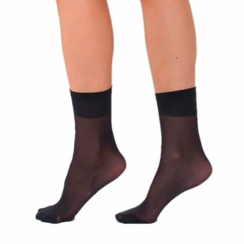 2 чифта Bellissima 20DEN черни, бежови италиански гладки прозрачни къси чорапи над глезен Белисима - снимка 3