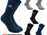 Lotto 35-38, 39-42, 43-46 италиански унисекс черни, бели плътни 72% памучни чорапи до прасците Лотто