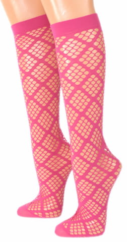 Fibrotex 30DEN яркорозови, синьо-зелени дамски мрежести чорапи Фибротекс три четвърти чорапи мрежа - снимка 2