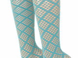Fibrotex 30DEN яркорозови, синьо-зелени дамски мрежести чорапи Фибротекс три четвърти чорапи мрежа