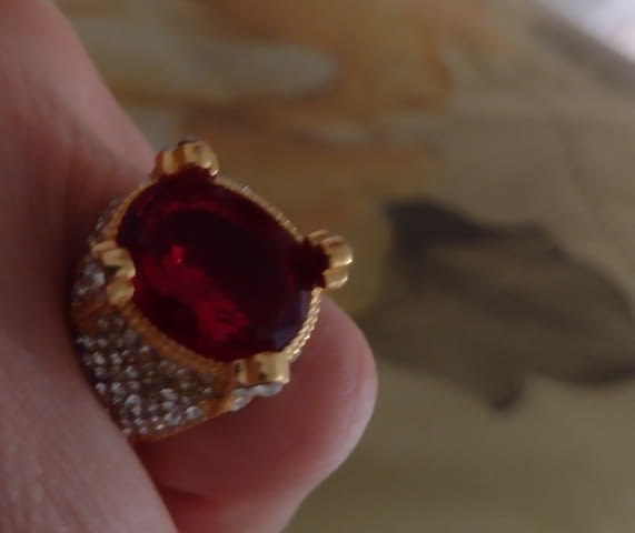 Пръстен-Корона с голям рубин и диамантчета Gold, Unisex, Ruby - city of Montana | Rings - снимка 3
